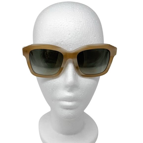 Lanvin Neutral Square Tortoiseshell Jeweled Rhinestone Sunglasses & case beige - Picture 4 of 11